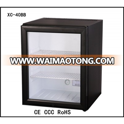 XC-40BB Minibar Refrigerator, Hotel Mini bar fridge, 40L glass single door mini bar